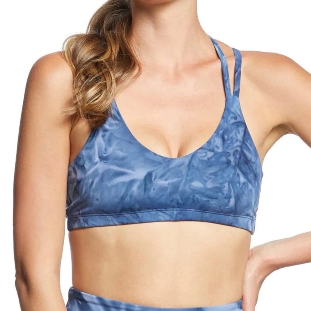 Beyond Yoga Smokeshow Yoga Sports Bra Blue Tie Dye S Activewear Racerback Straps